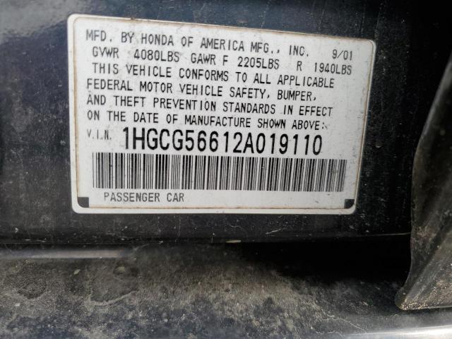 Photo 11 VIN: 1HGCG56612A019110 - HONDA ACCORD 