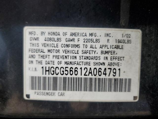 Photo 11 VIN: 1HGCG56612A064791 - HONDA ACCORD EX 