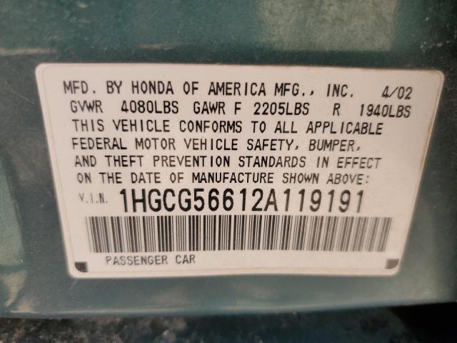 Photo 11 VIN: 1HGCG56612A119191 - HONDA ACCORD 