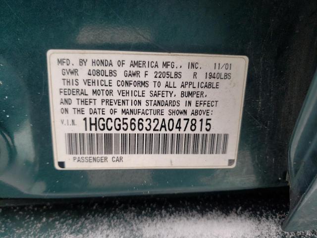 Photo 9 VIN: 1HGCG56632A047815 - HONDA ACCORD EX 