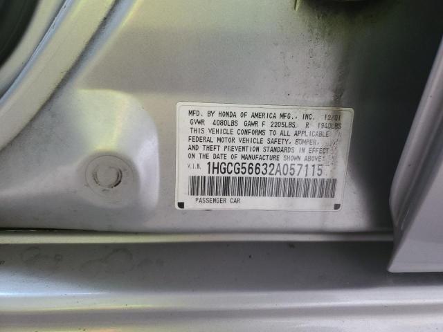 Photo 11 VIN: 1HGCG56632A057115 - HONDA ACCORD 