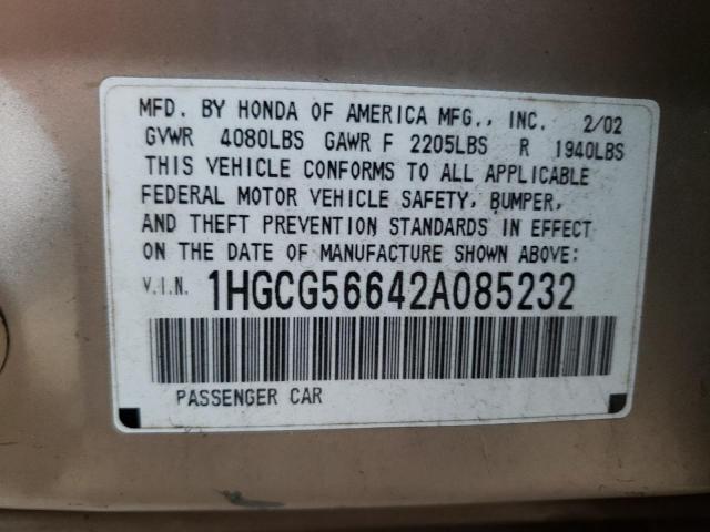 Photo 11 VIN: 1HGCG56642A085232 - HONDA ACCORD 