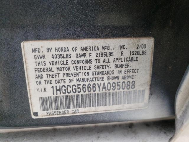 Photo 9 VIN: 1HGCG5666YA095088 - HONDA ACCORD EX 