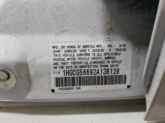 Photo 11 VIN: 1HGCG56692A136126 - HONDA ACCORD EX 