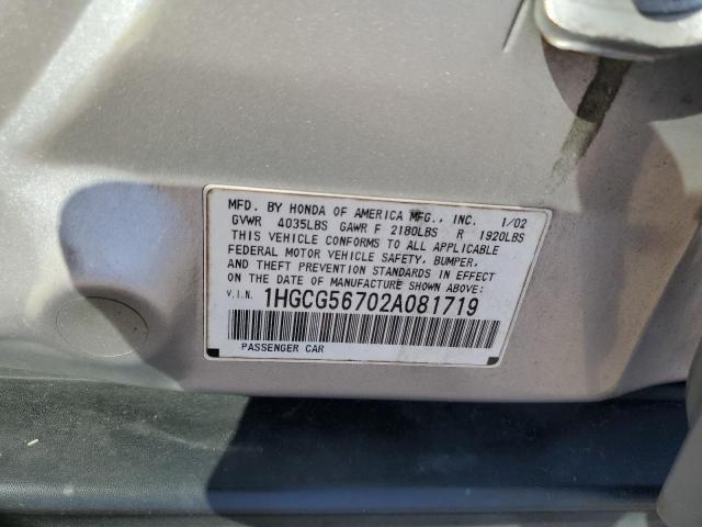 Photo 11 VIN: 1HGCG56702A081719 - HONDA ACCORD SE 