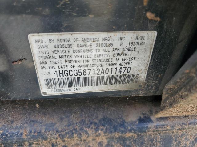 Photo 11 VIN: 1HGCG56712A011470 - HONDA ACCORD 