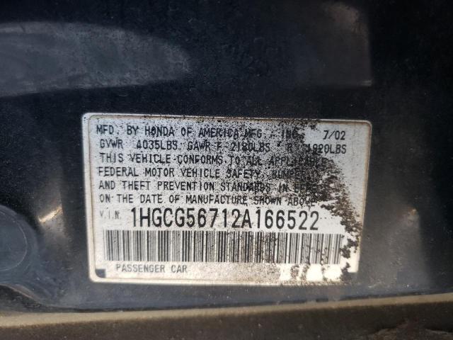 Photo 11 VIN: 1HGCG56712A166522 - HONDA ACCORD SE 