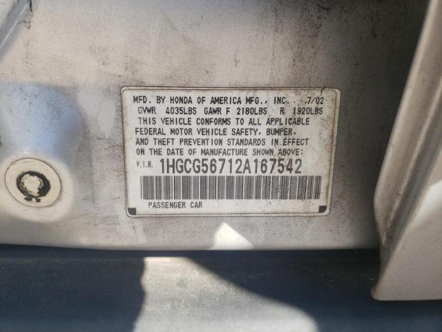 Photo 9 VIN: 1HGCG56712A167542 - HONDA ACCORD SE 