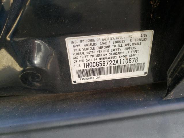 Photo 11 VIN: 1HGCG56722A110878 - HONDA ACCORD 