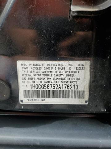 Photo 11 VIN: 1HGCG56752A176213 - HONDA ACCORD SE 