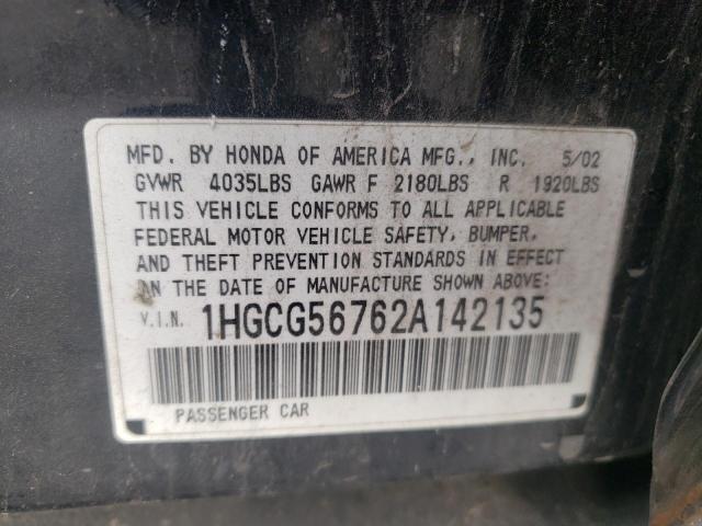 Photo 9 VIN: 1HGCG56762A142135 - HONDA ACCORD SE 