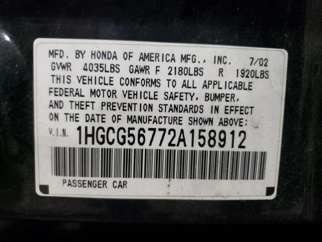 Photo 11 VIN: 1HGCG56772A158912 - HONDA ACCORD 