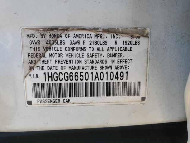 Photo 11 VIN: 1HGCG66501A010491 - HONDA ACCORD LX 