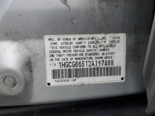 Photo 11 VIN: 1HGCG66512A117468 - HONDA ACCORD 