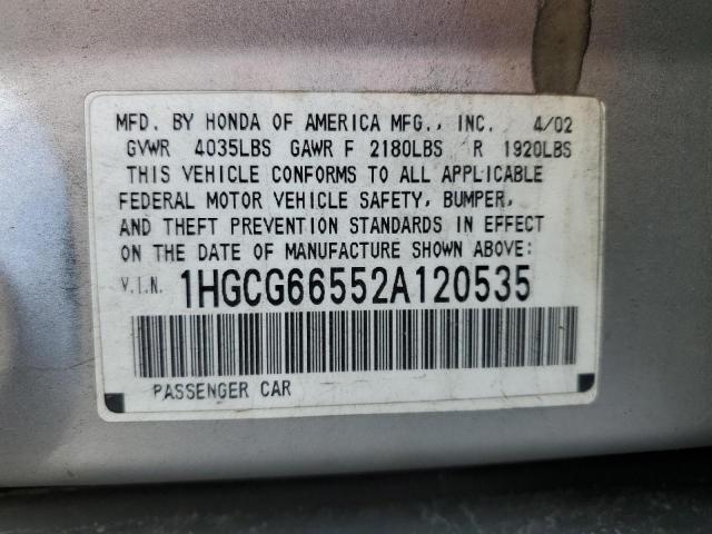 Photo 11 VIN: 1HGCG66552A120535 - HONDA ACCORD LX 