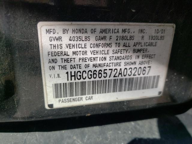 Photo 9 VIN: 1HGCG66572A032067 - HONDA ACCORD 