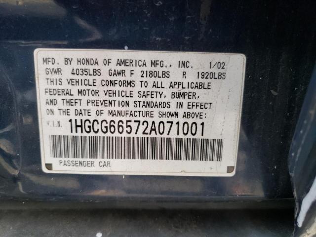 Photo 11 VIN: 1HGCG66572A071001 - HONDA ACCORD 