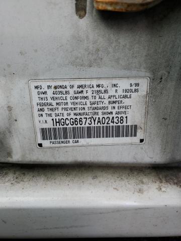 Photo 11 VIN: 1HGCG6673YA024381 - HONDA ACCORD 