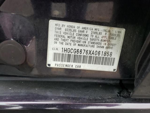 Photo 11 VIN: 1HGCG6676XA061858 - HONDA ACCORD EX 