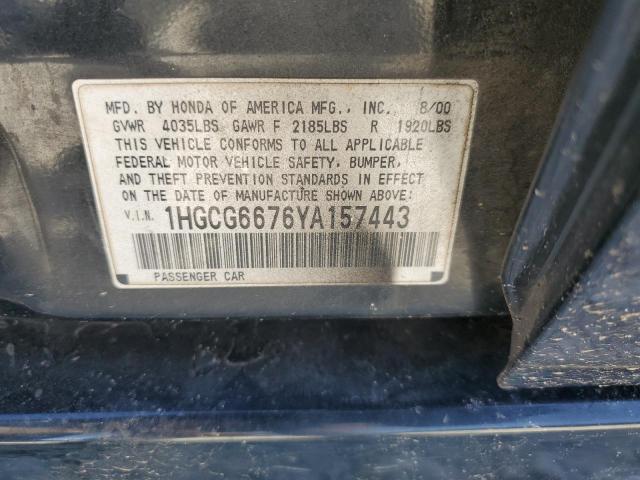 Photo 11 VIN: 1HGCG6676YA157443 - HONDA ACCORD 