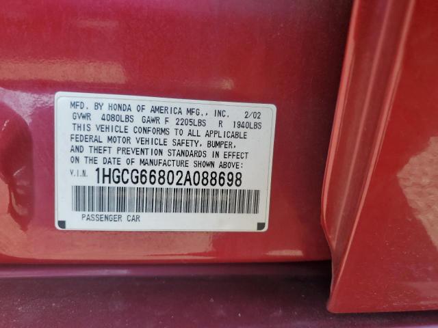 Photo 12 VIN: 1HGCG66802A088698 - HONDA ACCORD 