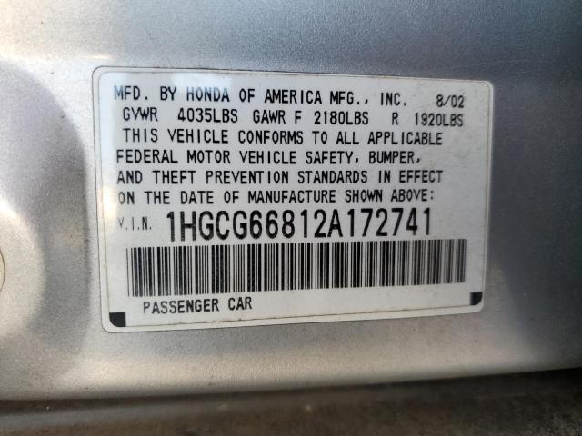 Photo 11 VIN: 1HGCG66812A172741 - HONDA ACCORD 