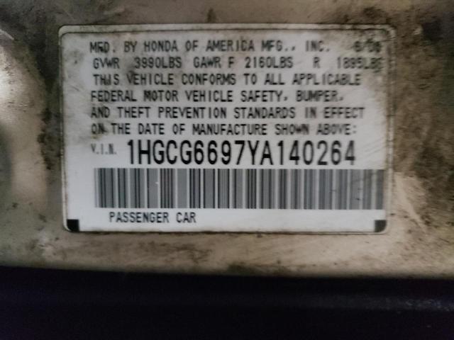 Photo 11 VIN: 1HGCG6697YA140264 - HONDA ACCORD 