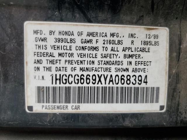 Photo 11 VIN: 1HGCG669XYA068394 - HONDA ACCORD 