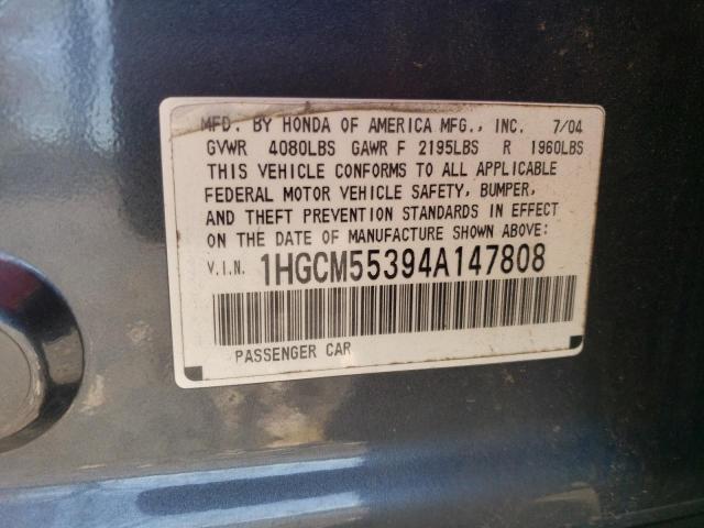 Photo 11 VIN: 1HGCM55394A147808 - HONDA ACCORD LX 