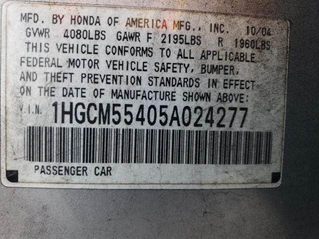 Photo 11 VIN: 1HGCM55405A024277 - HONDA ACCORD LX 