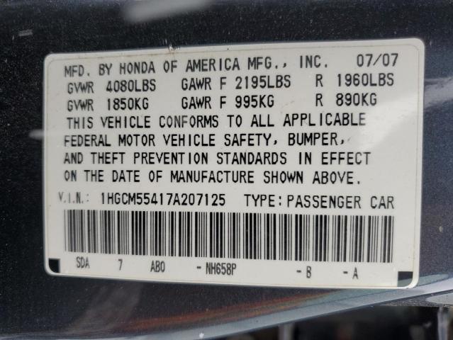 Photo 11 VIN: 1HGCM55417A207125 - HONDA ACCORD LX 