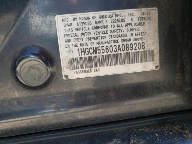 Photo 11 VIN: 1HGCM55603A089208 - HONDA ACCORD EX 