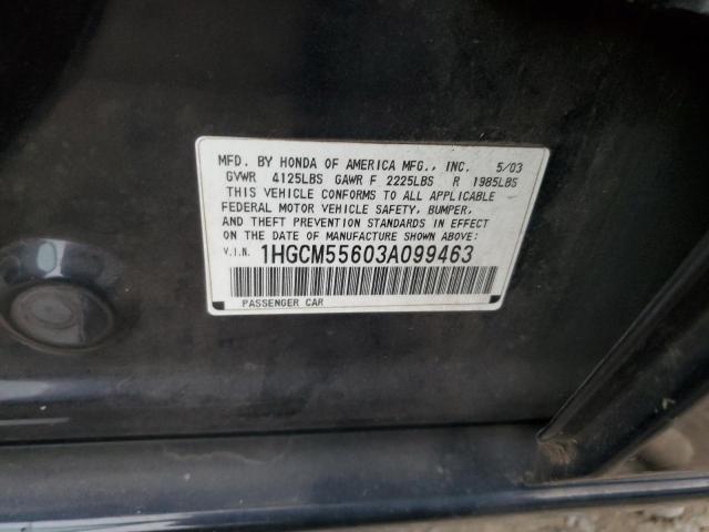 Photo 11 VIN: 1HGCM55603A099463 - HONDA ACCORD EX 