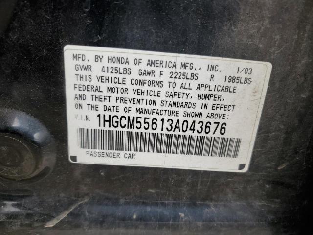 Photo 12 VIN: 1HGCM55613A043676 - HONDA ACCORD 