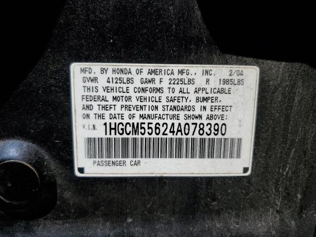 Photo 11 VIN: 1HGCM55624A078390 - HONDA ACCORD 