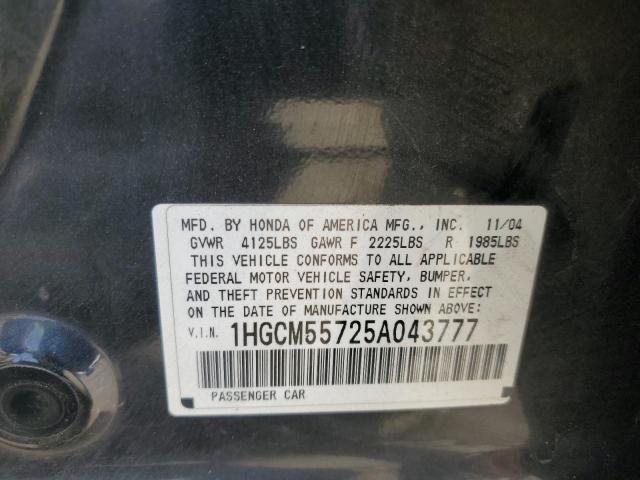 Photo 11 VIN: 1HGCM55725A043777 - HONDA ACCORD EX 