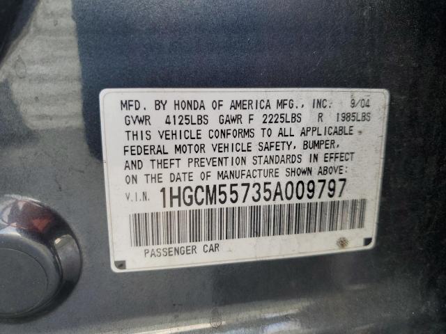 Photo 11 VIN: 1HGCM55735A009797 - HONDA ACCORD EX 