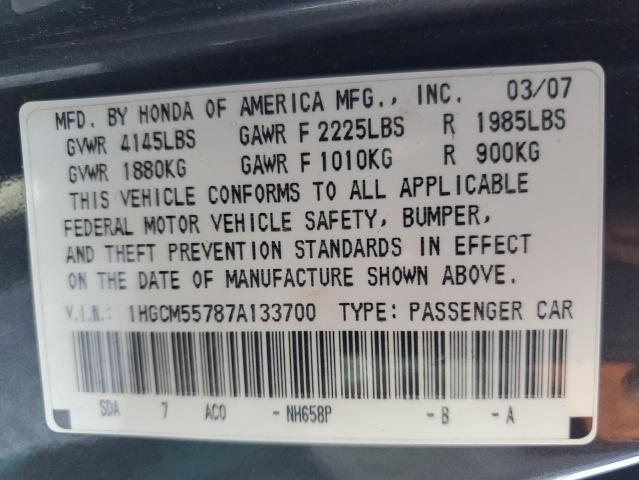 Photo 11 VIN: 1HGCM55787A133700 - HONDA ACCORD EX 