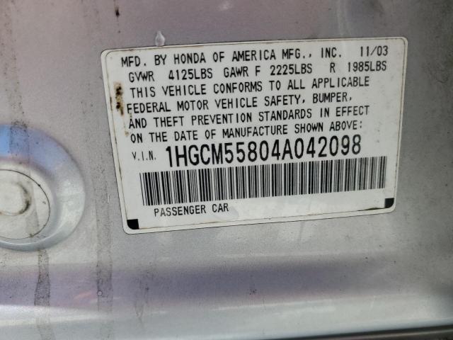 Photo 11 VIN: 1HGCM55804A042098 - HONDA ACCORD EX 