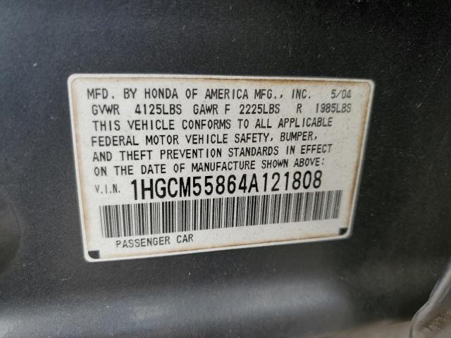 Photo 11 VIN: 1HGCM55864A121808 - HONDA ACCORD EX 