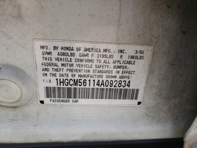 Photo 9 VIN: 1HGCM56114A092834 - HONDA ACCORD DX 