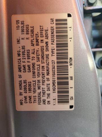 Photo 11 VIN: 1HGCM56116A034127 - HONDA ACCORD 