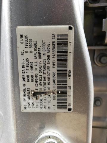 Photo 11 VIN: 1HGCM56116A080508 - HONDA ACCORD VAL 