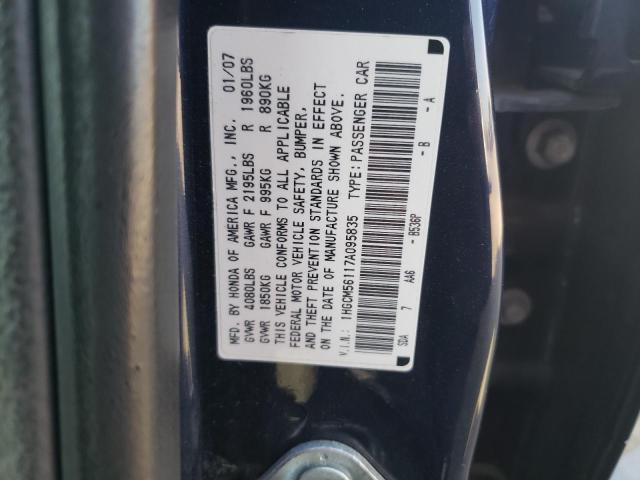 Photo 11 VIN: 1HGCM56117A095835 - HONDA ACCORD VAL 