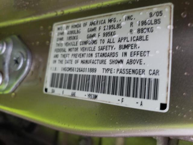 Photo 9 VIN: 1HGCM56126A011889 - HONDA ACCORD VAL 