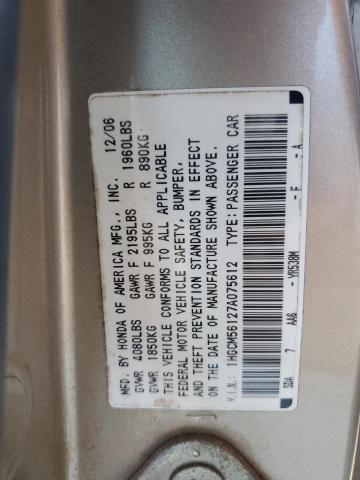 Photo 11 VIN: 1HGCM56127A075612 - HONDA ACCORD VAL 