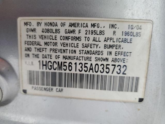 Photo 11 VIN: 1HGCM56135A035732 - HONDA ACCORD DX 