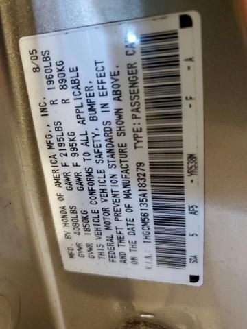 Photo 11 VIN: 1HGCM56135A183279 - HONDA ACCORD 