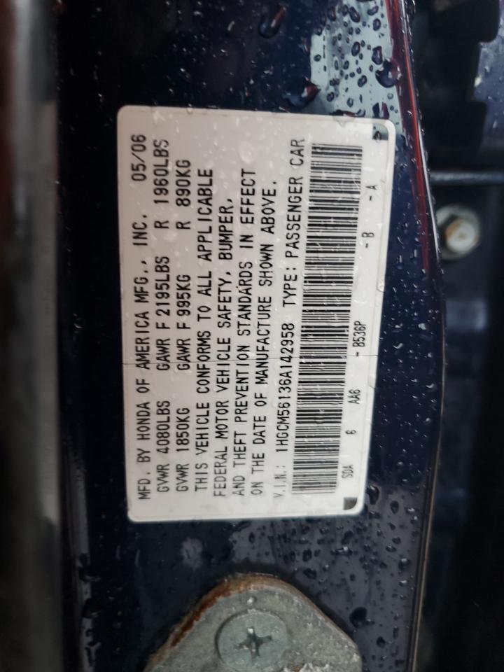 Photo 11 VIN: 1HGCM56136A142958 - HONDA ACCORD 