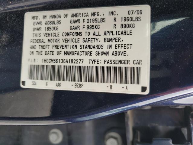 Photo 11 VIN: 1HGCM56136A182277 - HONDA ACCORD 